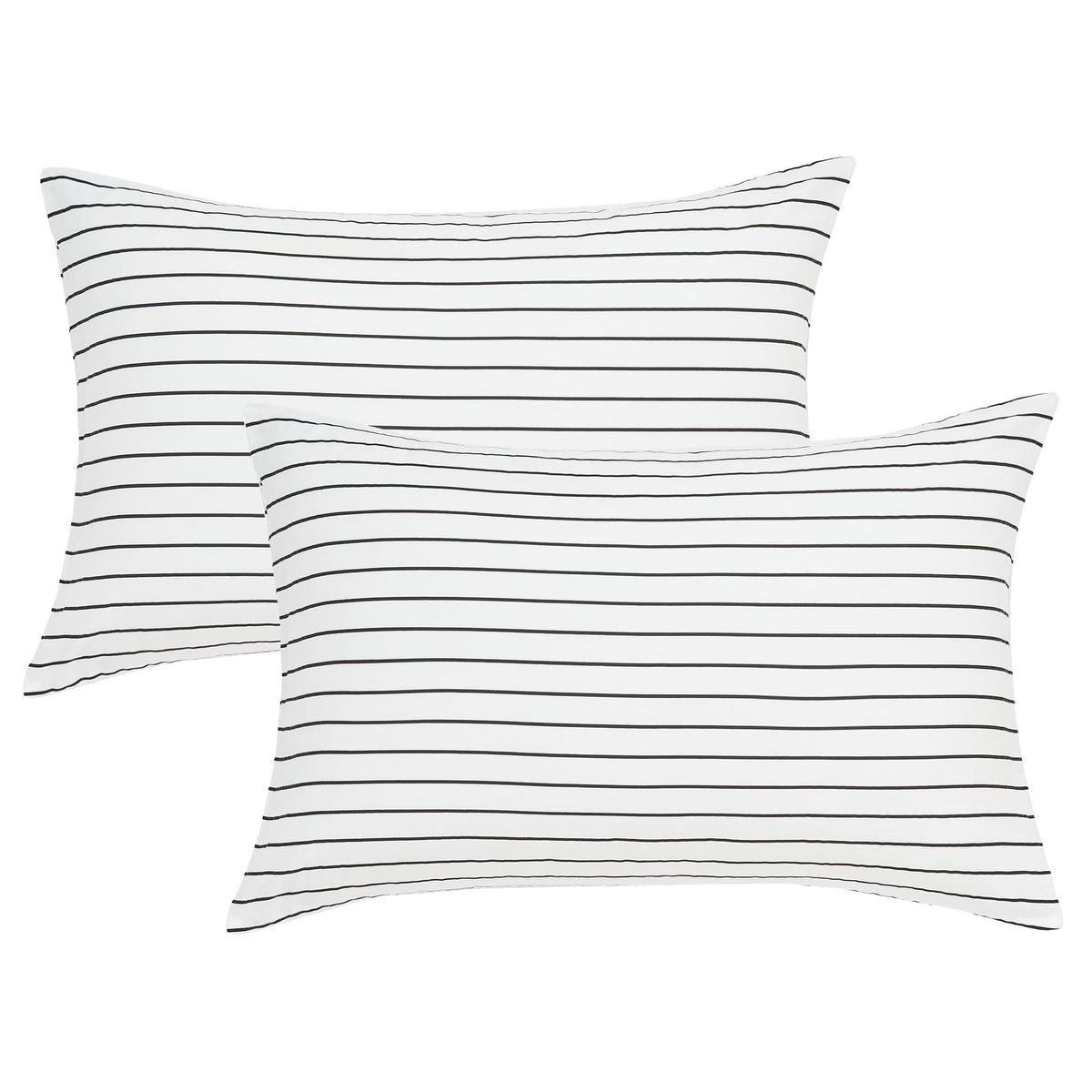 JELLYMONI Cotton Classic Striped Pillowcases Set of 2, Tan, Standard