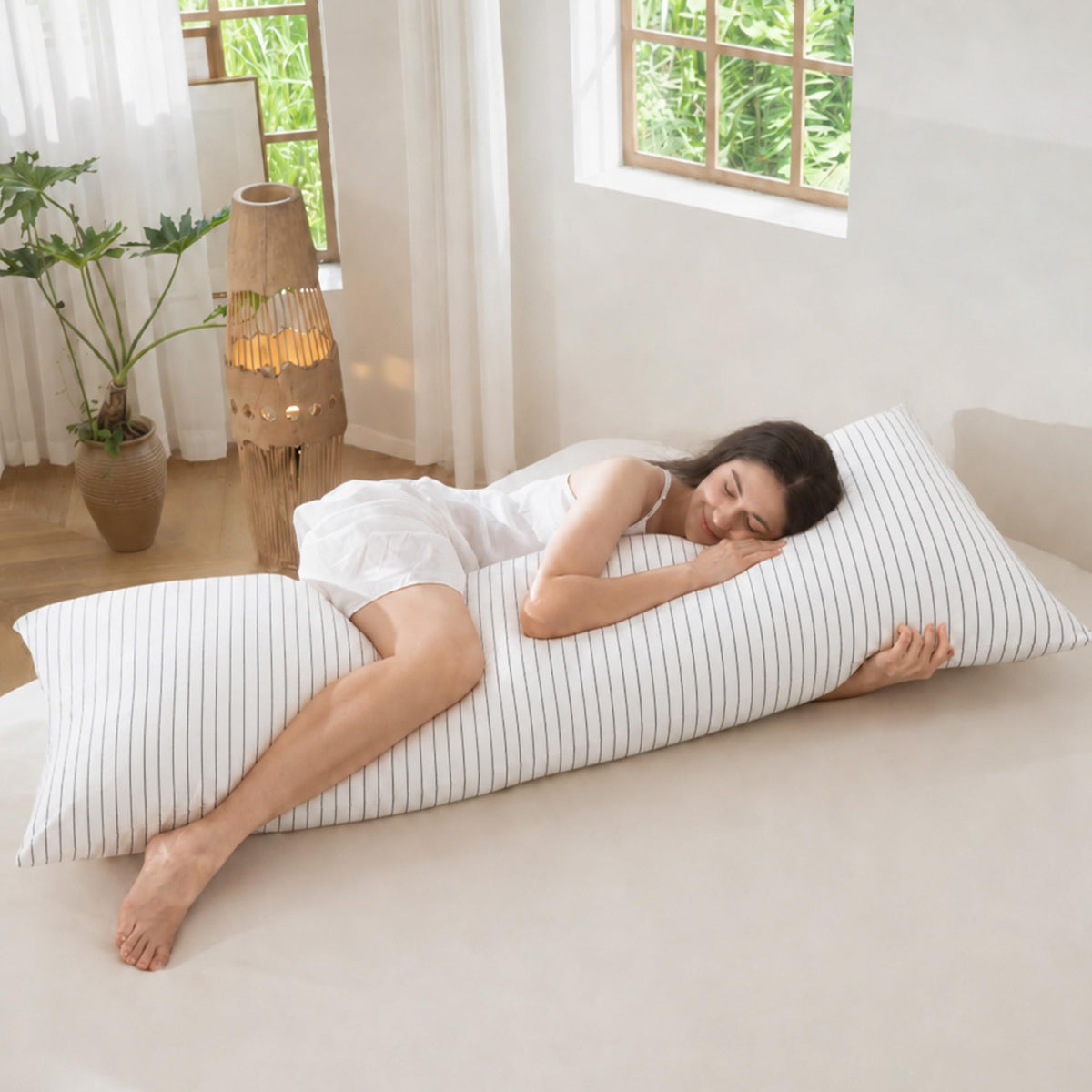 MOOMEE Pillowcase Set of 2 100% Washed Cotton Linen-Like King