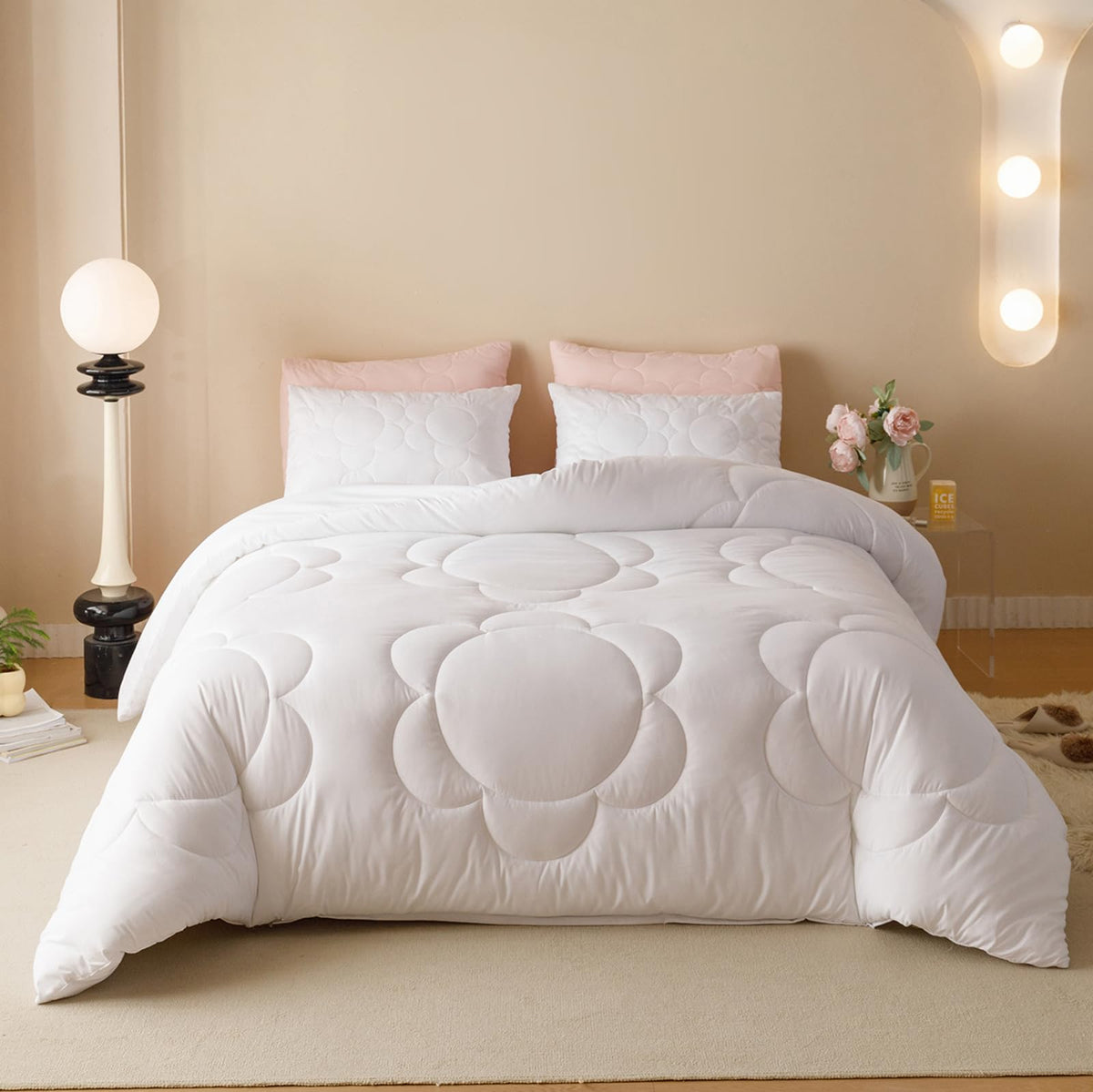 Luxlovery Green Comforter Set Full Army Green Bedding Set Minimalist Bedding Set Modern Soft Breathable Blanket Quilts Olive Comforter Set for Women Men Full Bed