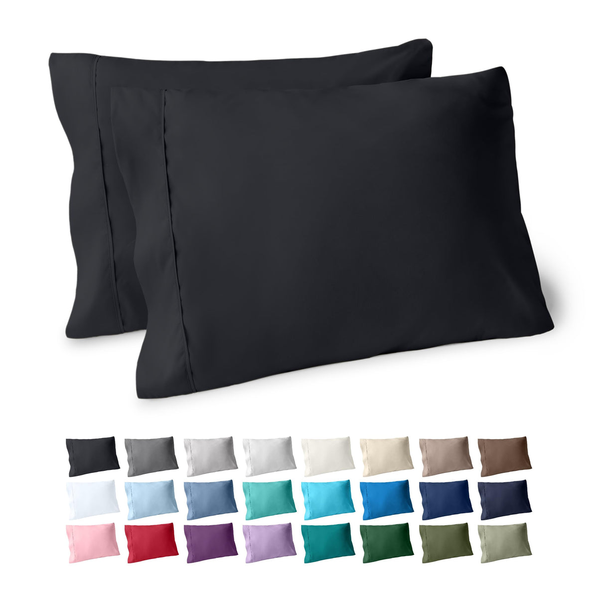 Bare Home Pillowcases Open End (Standard Set of 2, Grey)