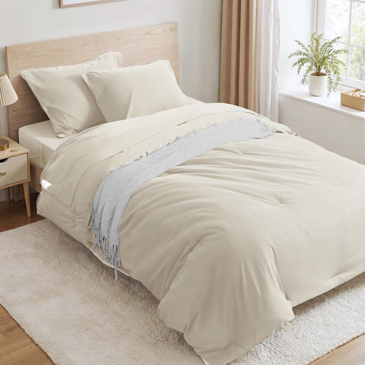 Anluoer Full Size Comforter Sets, 7 Piece Bed in a Bag Full Bedding Sets