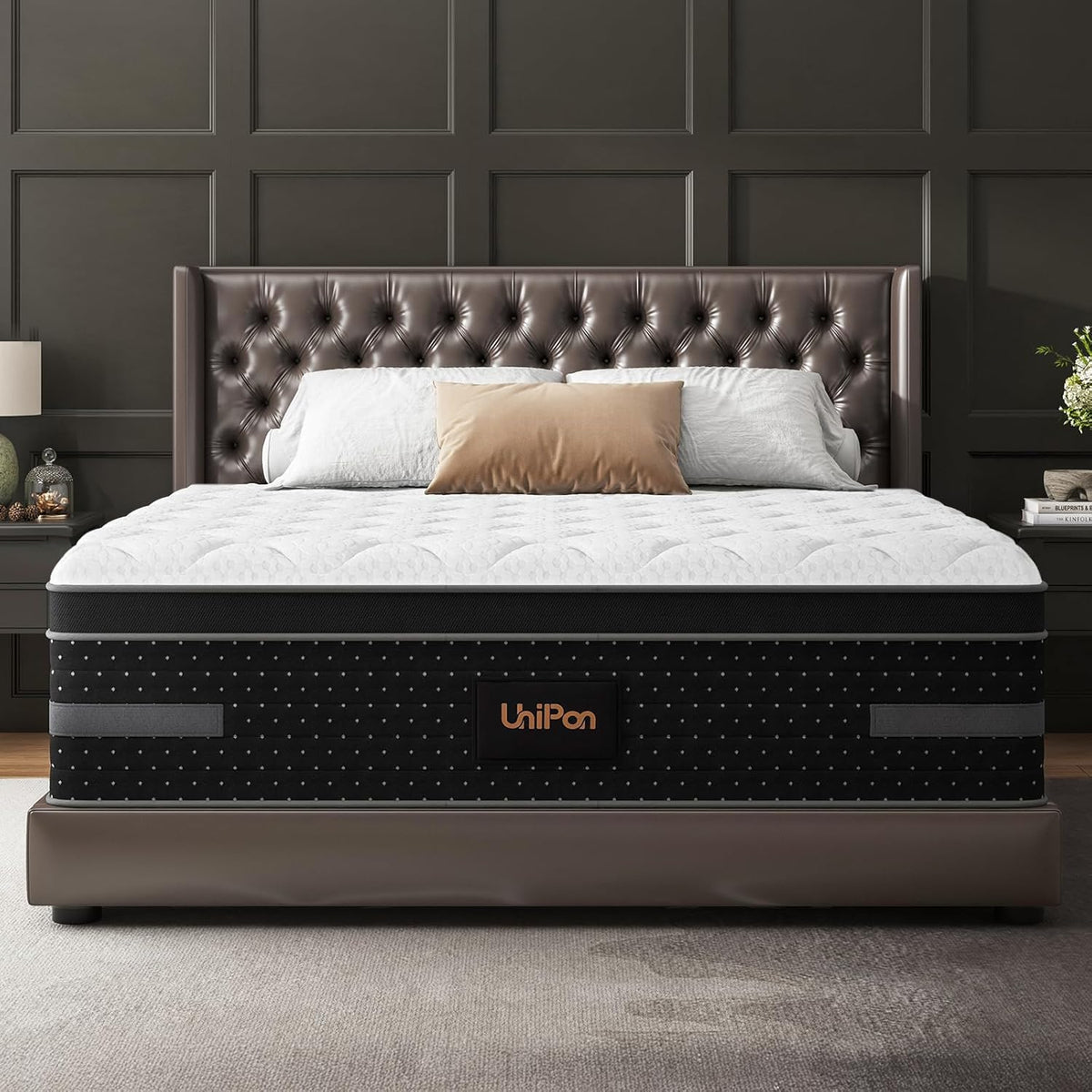 Firm King Mattress, 14 Inch Hybrid Mattresses Hotel Collection with Back & Hip Support, Deep Sleep & Zoned Support, Fiberglass-Free and CertiPUR-US Certified, 365-Night Trial, 10 Years Warranty