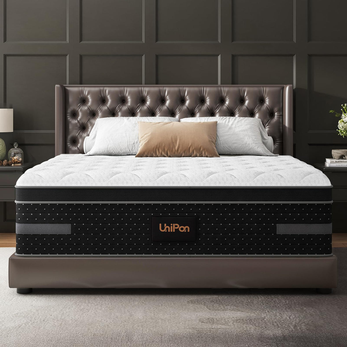 Firm King Mattress, 14 Inch Hybrid Mattresses Hotel Collection with Back & Hip Support, Deep Sleep & Zoned Support, Fiberglass-Free and CertiPUR-US Certified, 365-Night Trial, 10 Years Warranty
