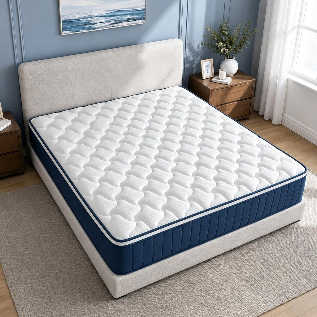 12 Inch King Size Mattress, Plush Hybrid Mattress in a Box, Individual Pocket Coils for Pressure Relief, CertiPUR‑US Certified, Vacuum‑Compressed, Fits King Bed Frame, Dimensions: 76" x 80"