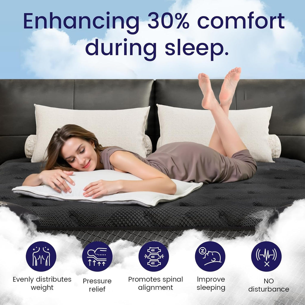 (High-End Upgraded) Luxury 12 Inch Queen Size Hybrid Mattress in a Box