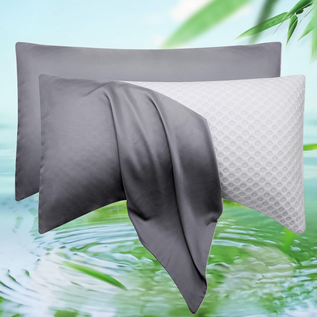 Cooling Side Sleeper Curved Pillowcase Queen 1 Pack 20 * 30 Dark Grey