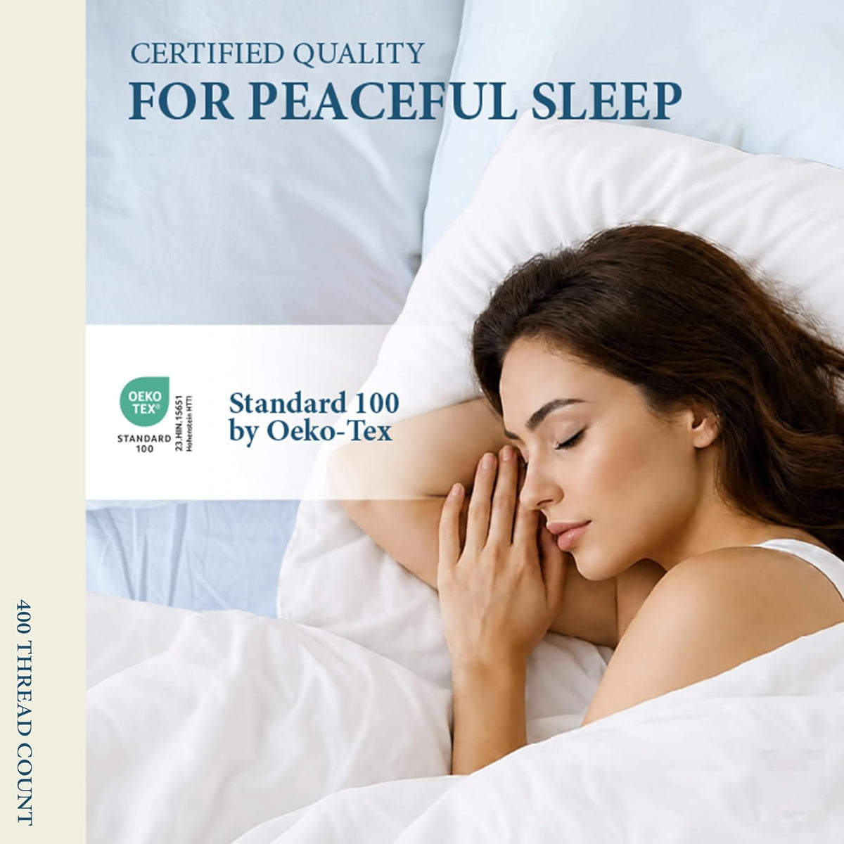 Queen Pillow Cases Set of 2, 400 Thread Count, White