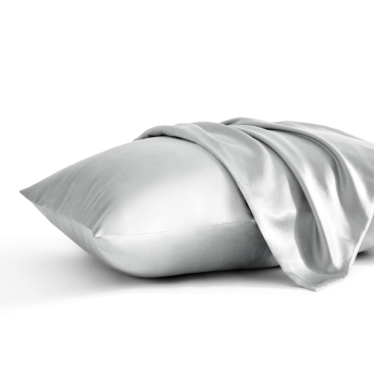 BEDSUM Standard Silk Satin Pillowcases - 2-Pack, 20x26, White