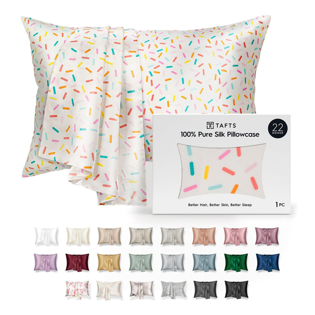 Tafts Pillow Cases - 22mm 100% Pure Mulberry 6A Silk Pillowcase for Hair & Skin with Zipper Closure, Cooling, Natural, Organic, Double Sided Silk Pillow Case (Ivory White, Queen 20x30 1pc)