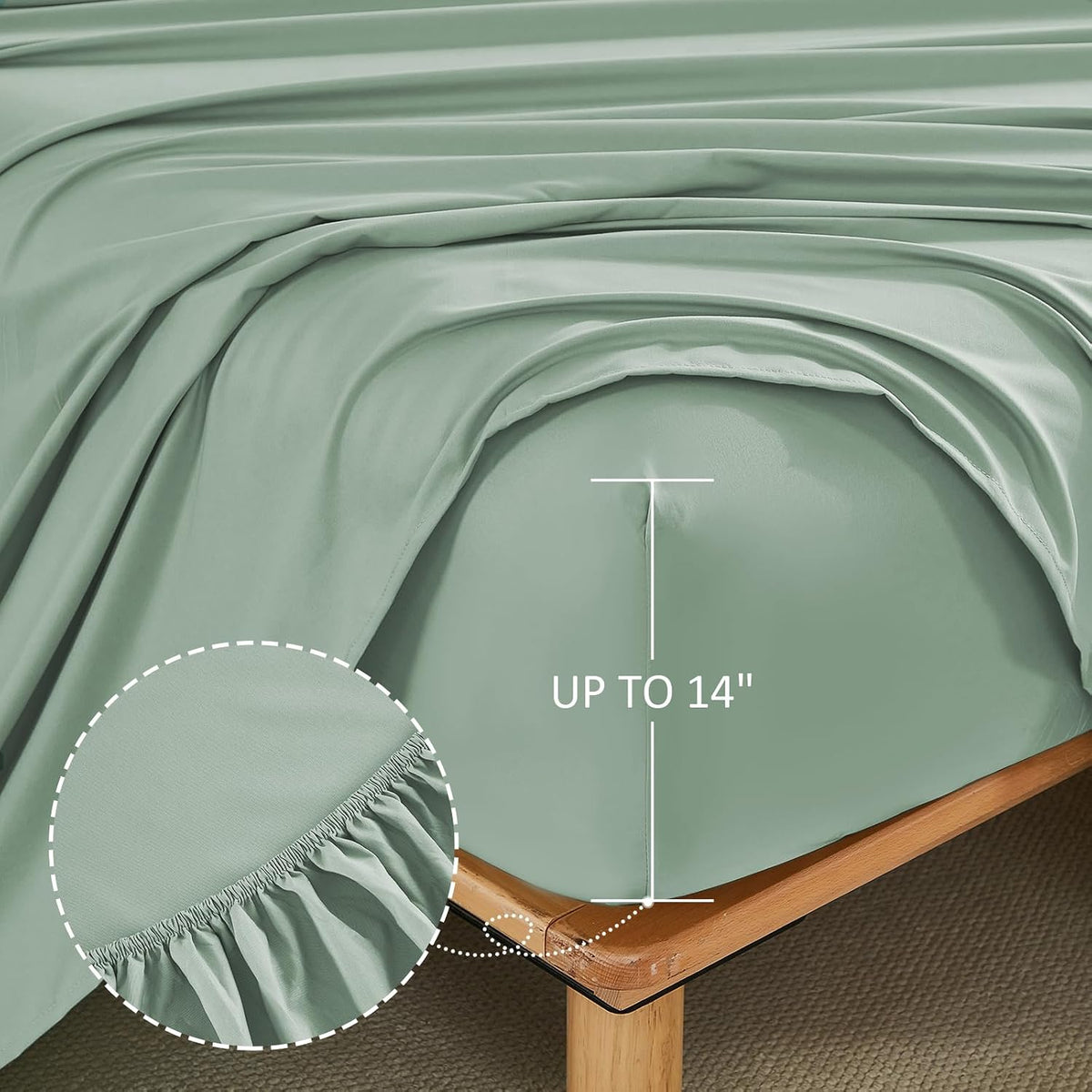 DJY Sage Green Comforter Set 7 Piece Branch Botanical Bed in a Bag