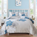 Menghomeus Queen Comforter Set, 3 Piece Dark Purple Floral Bedding Sets