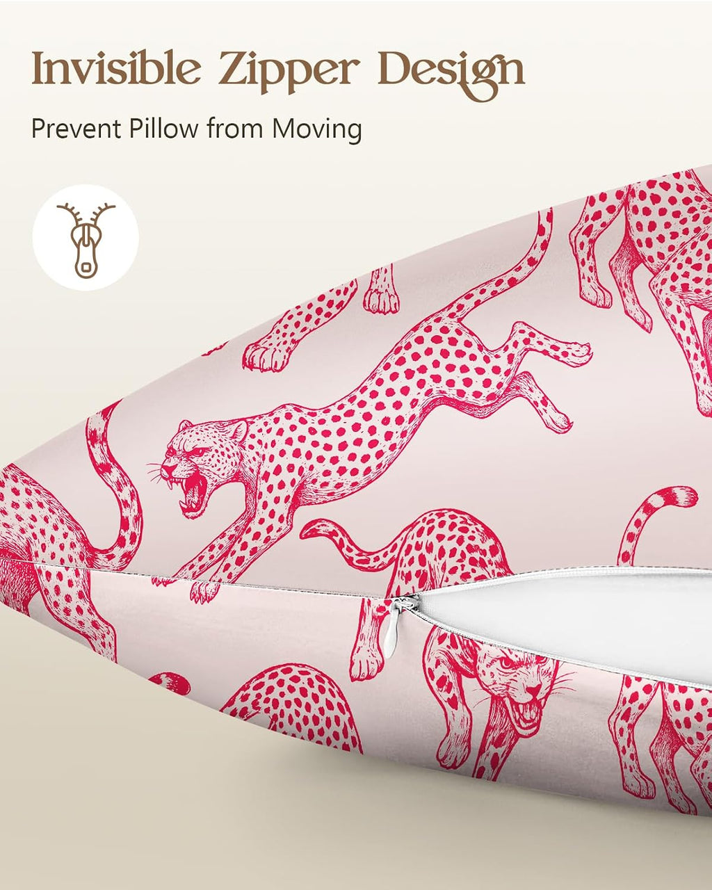 Miss Adola Silk Pillowcases, 2 Pack, Standard Size, Pk Leopard