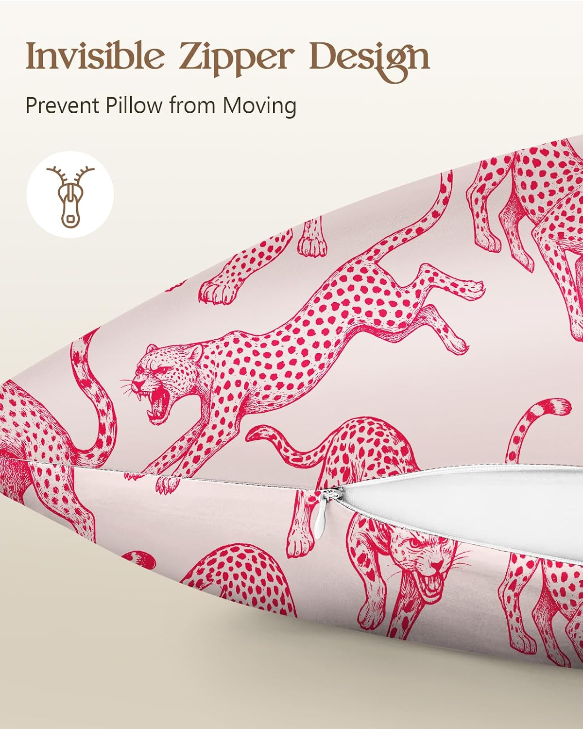 Miss Adola Silk Pillowcases, 2 Pack, Standard Size, Pk Leopard