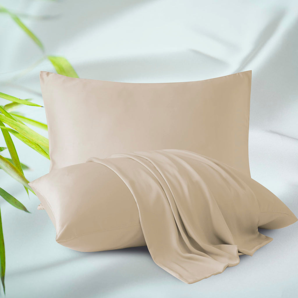 King Size Bamboo Viscose Zippered Pillowcases, 2 Pack, Navy Blue