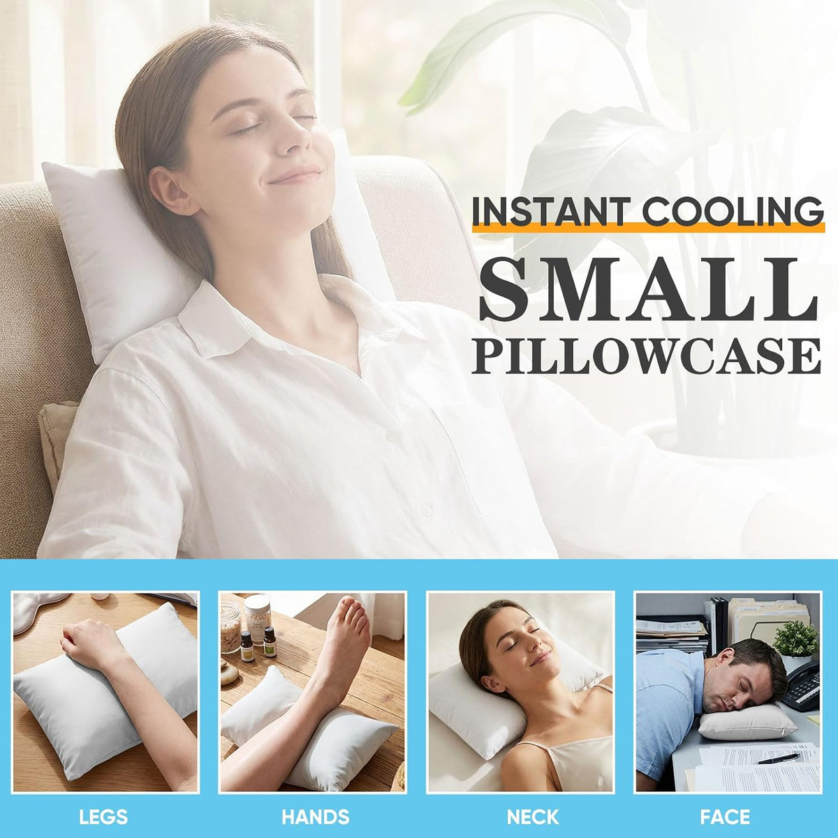 Hahafelt 2 Pack 7"x11" Cooling Small Pillowcase (Only Pillow Case)