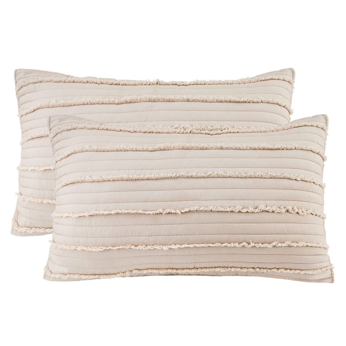 BOSOWOS Standard Size Pillow Shams Set of 2, Ultra Soft Breathable 20 x 26 Inches Pillow Case Envelope Closure, Microfiber Farmhouse Bed Pillowcases for Easy Care, White
