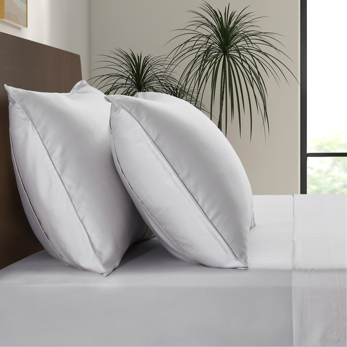 Luxury Bamboo Market | King Envelope Pillowcase Set | 100% Viscose Made from Bamboo | Organically Grown | Ultra Soft | Cooling | 2pcs [Classic White]