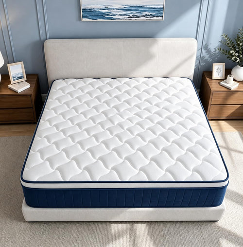 12 Inch King Size Mattress, Plush Hybrid Mattress in a Box, Individual Pocket Coils for Pressure Relief, CertiPUR‑US Certified, Vacuum‑Compressed, Fits King Bed Frame, Dimensions: 76" x 80"