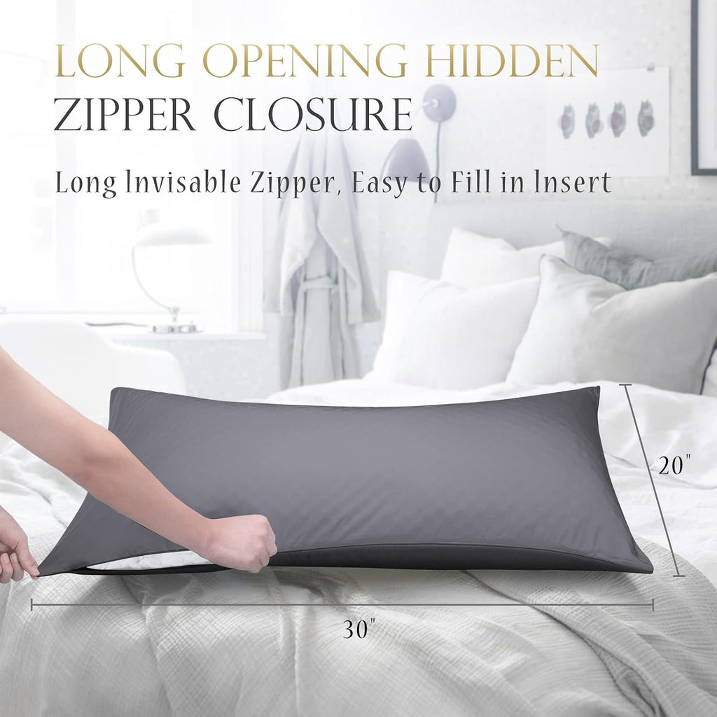Cooling Side Sleeper Curved Pillowcase Queen 1 Pack 20 * 30 Dark Grey