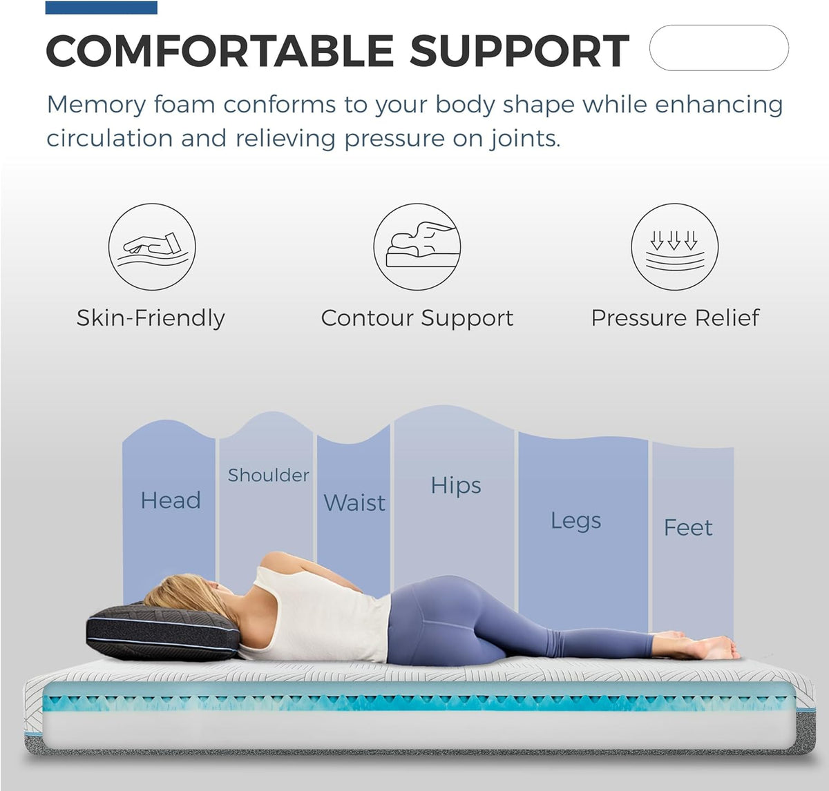 FATHOM Medium King Mattress 12 Inch Memory Foam Mattress King Size Bed in a Box for Back Pain Relief and Cool Sleep with Gel Foam and Removeable Fiberglass Free Cover, CertiPUR-US Certified