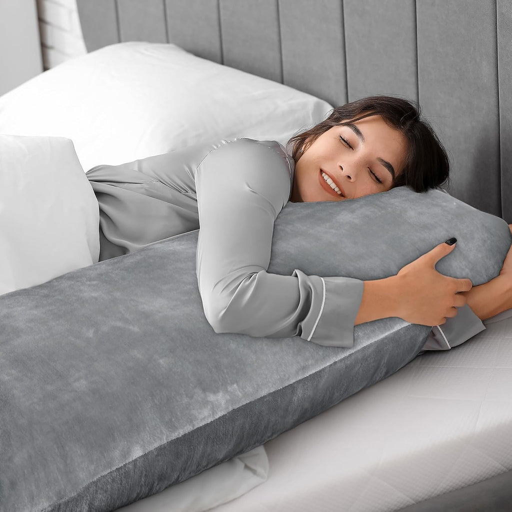 BEDELITE Body Pillow Cover with Zipper, Gray, 20x54 Inch, 1 Pack