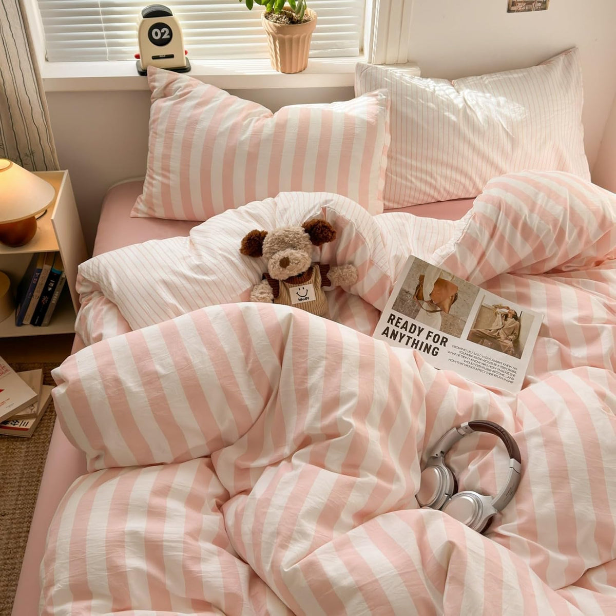 Plaid Comforter Set Full Blue Gingham Pink Bow Bedding Set