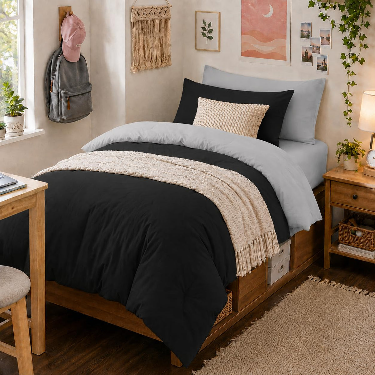 Anluoer Full Size Comforter Sets, 7 Piece Bed in a Bag Full Bedding Sets