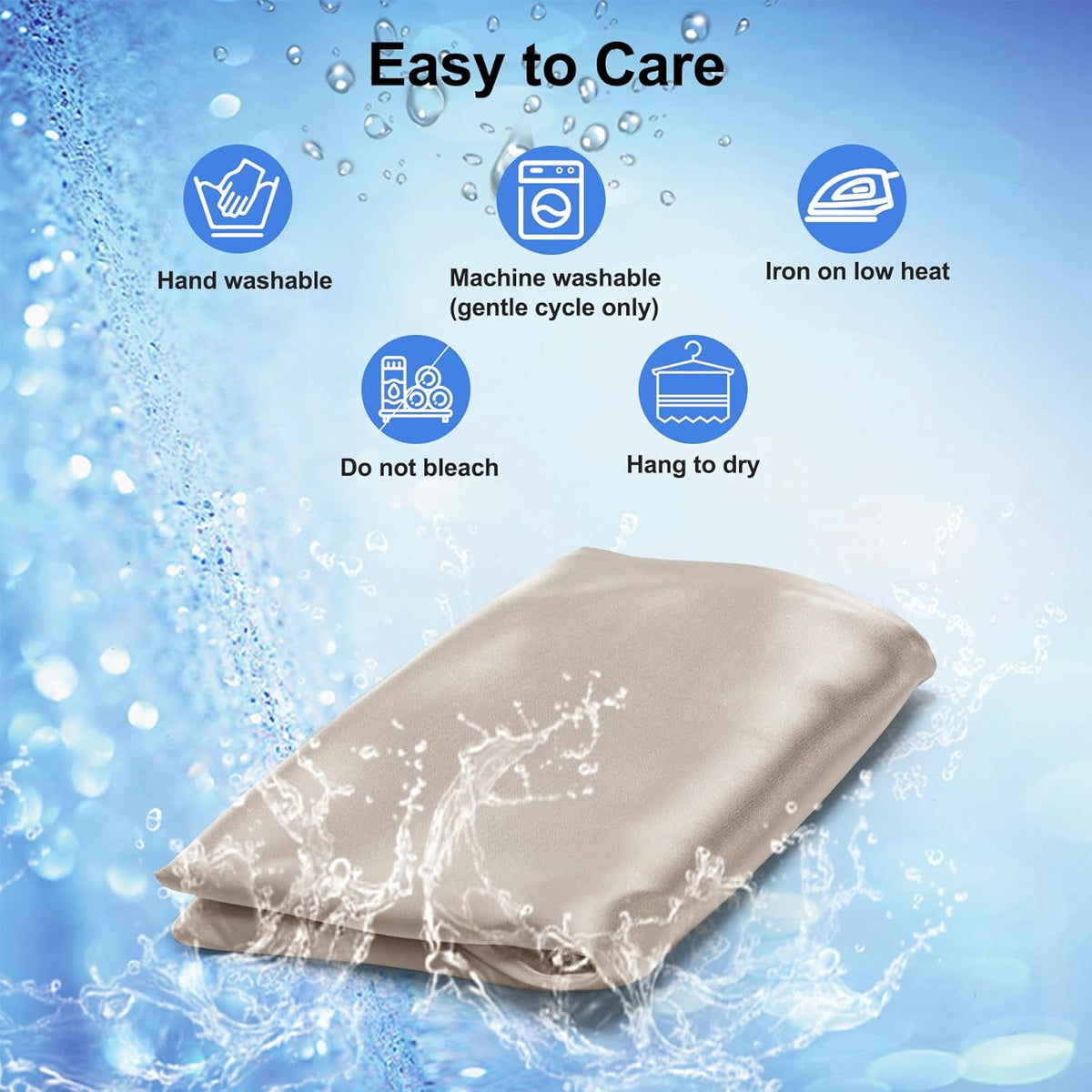 Satin Pillowcase for Zelimun Cervical Pillow, Ergonomic Case, Smooth & Soft Sleeping Pillowcase, Champagne Pillow Cover with Zipper