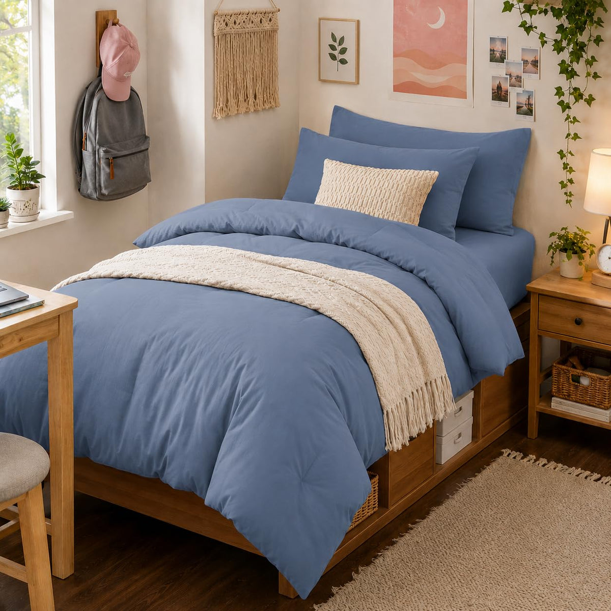 Anluoer Full Size Comforter Sets, 7 Piece Bed in a Bag Full Bedding Sets