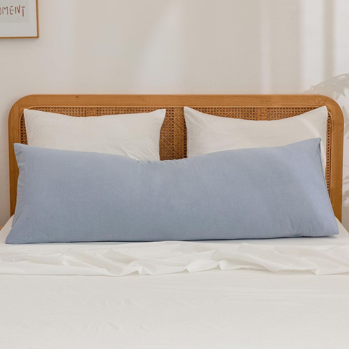 BESTOUCH Washed Cotton Pillowcases Linen Feel Olive Green Body