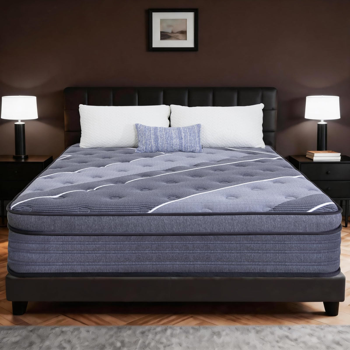Queen Mattress 12 Inch - Hotel Style Luxury Hybrid Mattress in a Box, Cooling Gel Memory Foam & Pocket Coils, Medium Firm, Motion Isolation & Zoned Support, 365-Night Trial & 10-Year Warranty