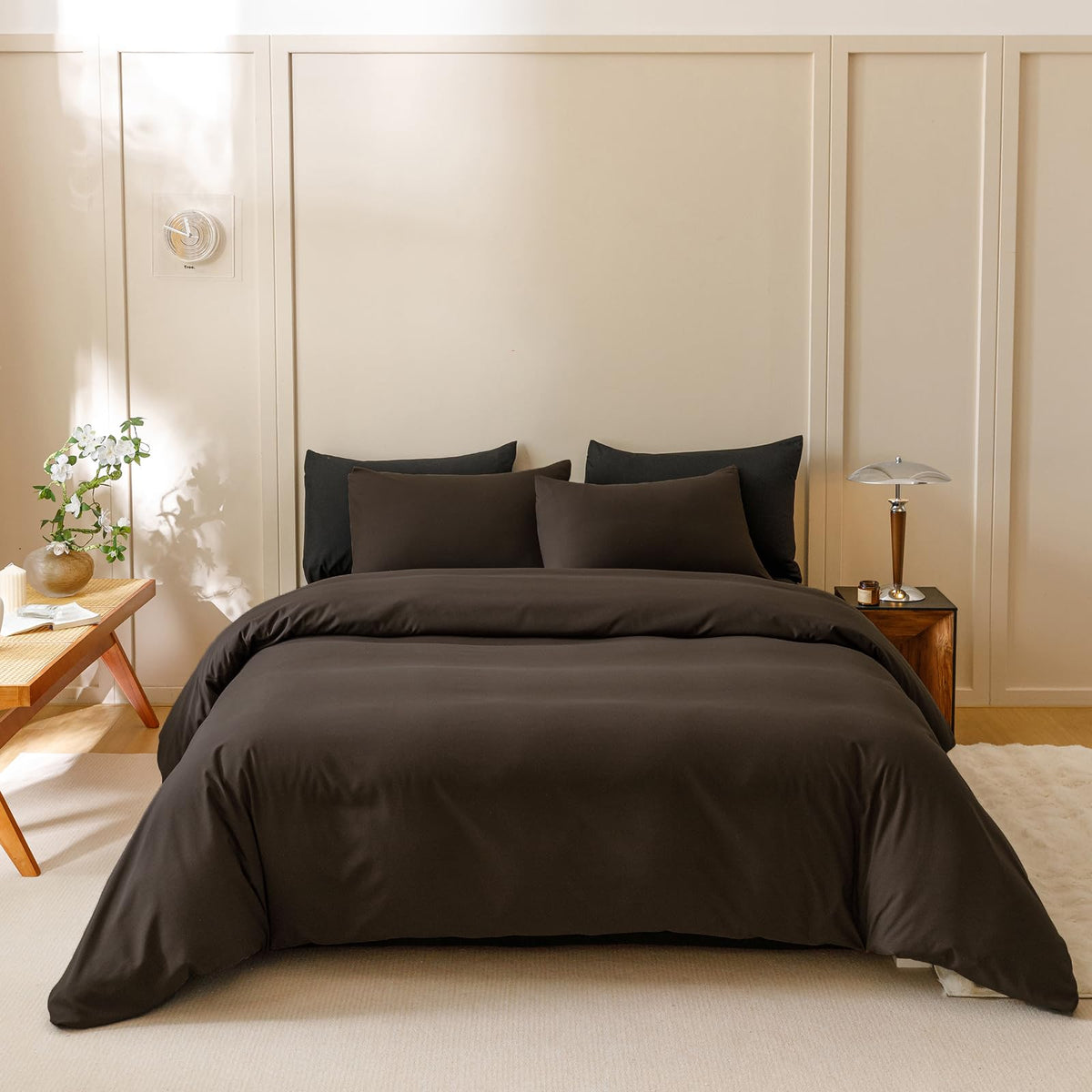 KAREVER Pumpkin Comforter Queen Pumpkin Color Bedding Set 3 Pieces Cinnamon Comforter Sets 1 Queen Comforter (90x90 inches) with 2 Pillowcases (20x26 inches)