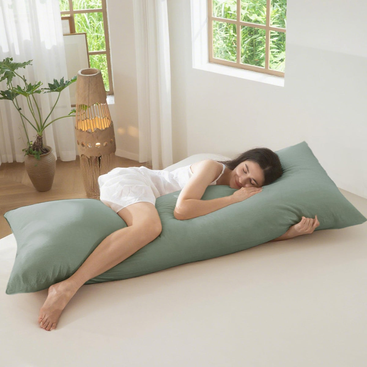 MOOMEE Pillowcase Set of 2 100% Washed Cotton Linen-Like King