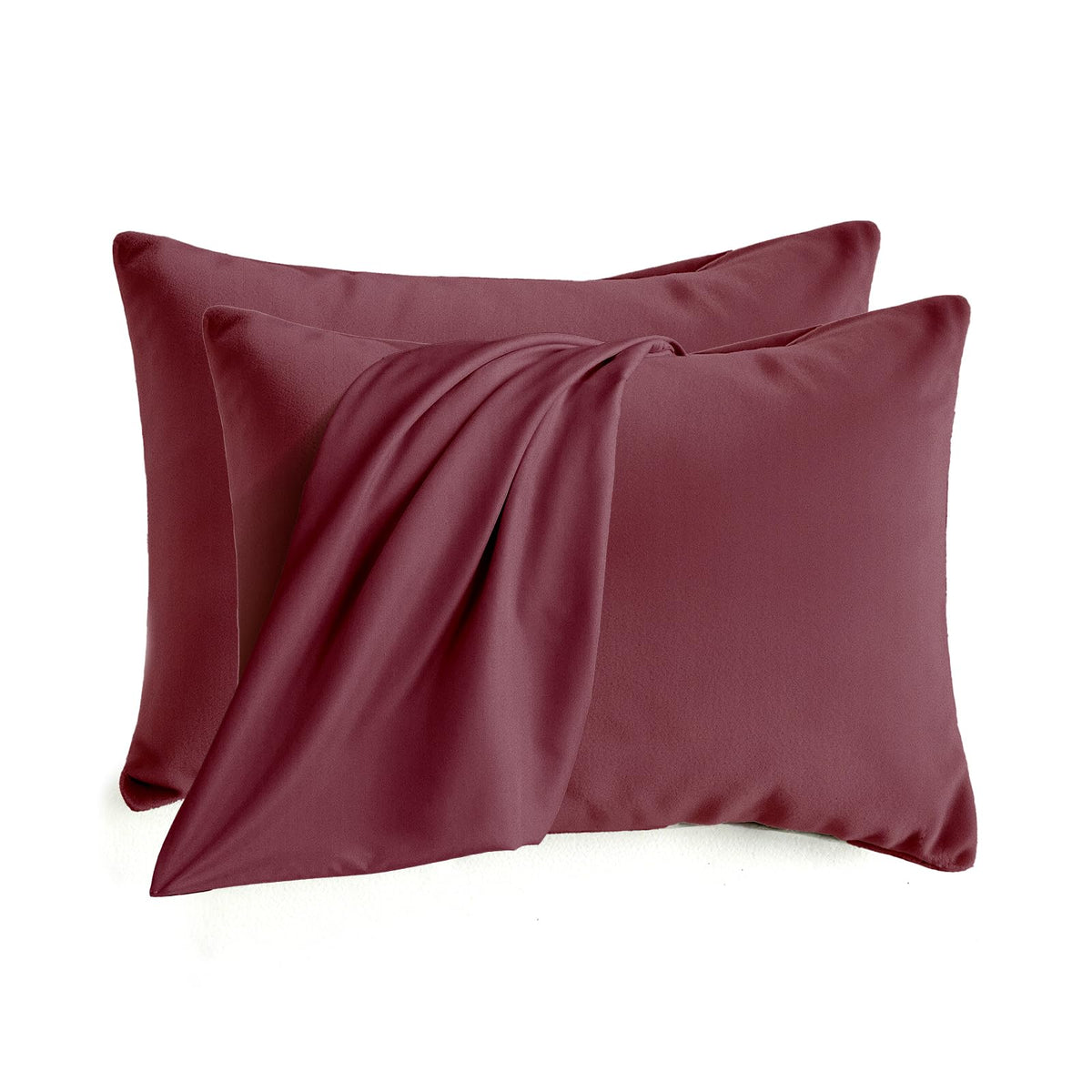 Set of 2 Brushed Microfiber Pillowcases 20x26 in Olive Green