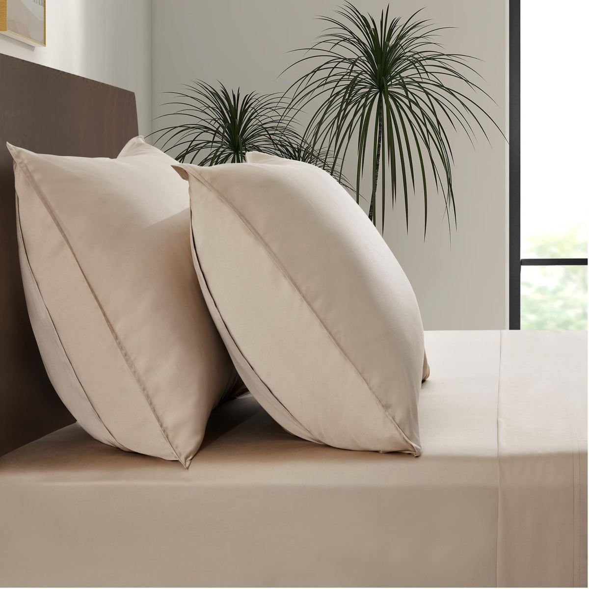 Luxury Bamboo Market | King Envelope Pillowcase Set | 100% Viscose Made from Bamboo | Organically Grown | Ultra Soft | Cooling | 2pcs [Classic White]
