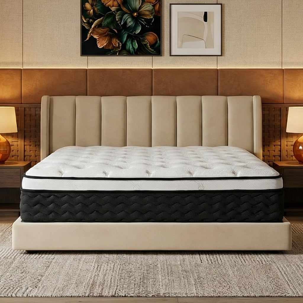 Queen Mattress, 12 Inch Hybrid Queen Mattress in a Box, Medium Firm Memory Foam mattress, with Individual Pocket Springs, Upgrade Zoned Support, Motion Isolation&Pressure Relief, CertiPUR-US