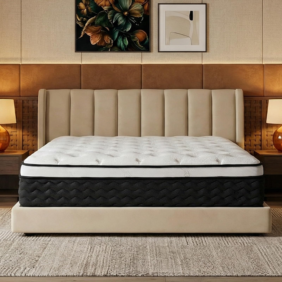 Queen Mattress, 12 Inch Hybrid Queen Mattress in a Box, Medium Firm Memory Foam mattress, with Individual Pocket Springs, Upgrade Zoned Support, Motion Isolation&Pressure Relief, CertiPUR-US