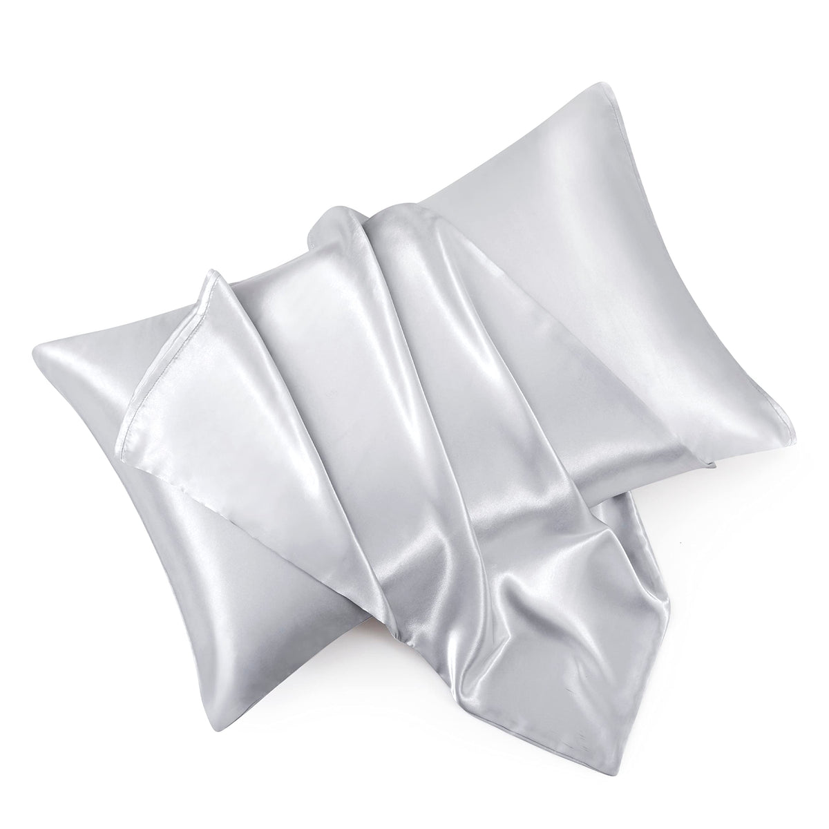 Blush Pink Satin Pillowcase Standard Set of 2 with Envelope Closure，Blush Pink Silk Pillowcase for Hair and Skin (20x26)