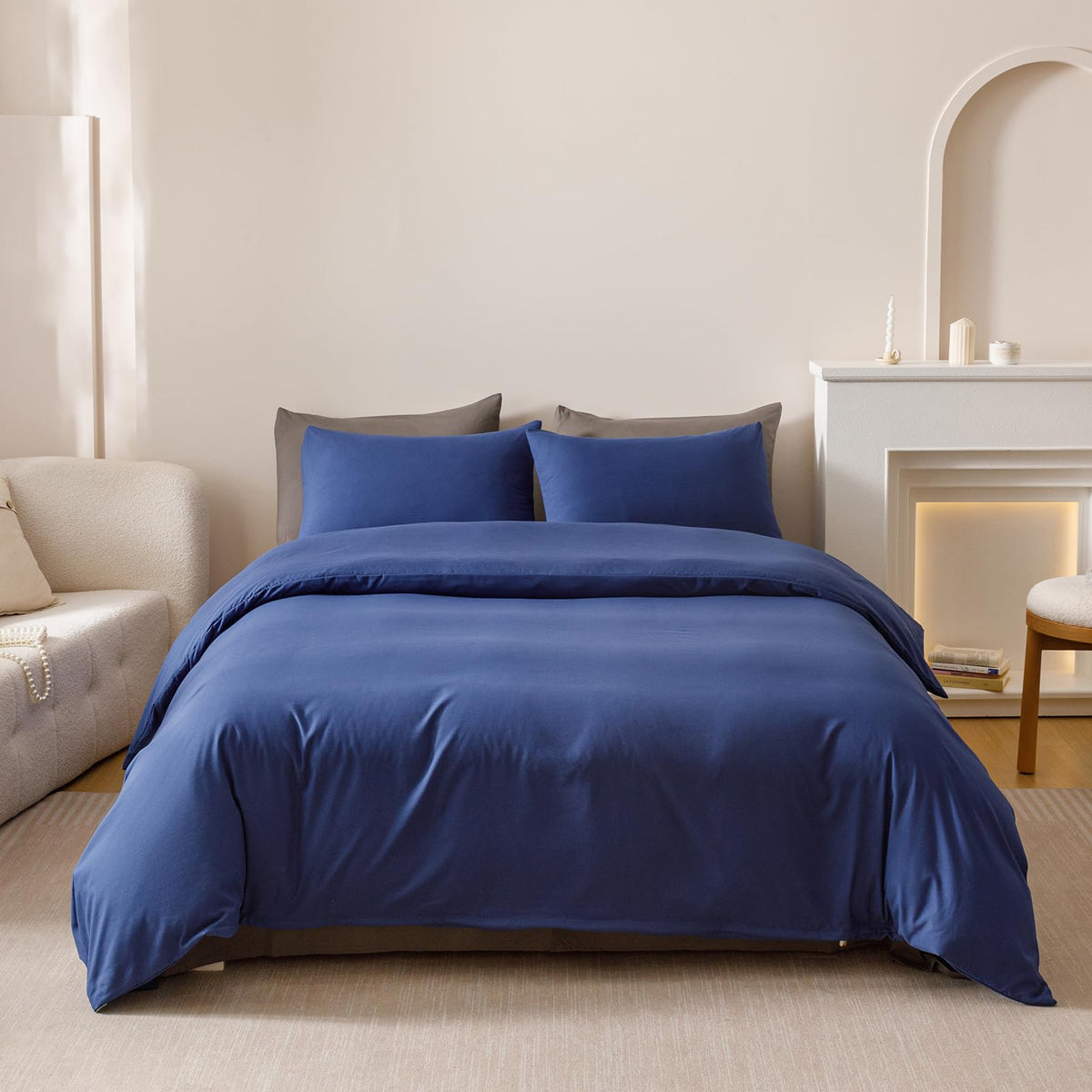 KAREVER Pumpkin Comforter Queen Pumpkin Color Bedding Set 3 Pieces Cinnamon Comforter Sets 1 Queen Comforter (90x90 inches) with 2 Pillowcases (20x26 inches)