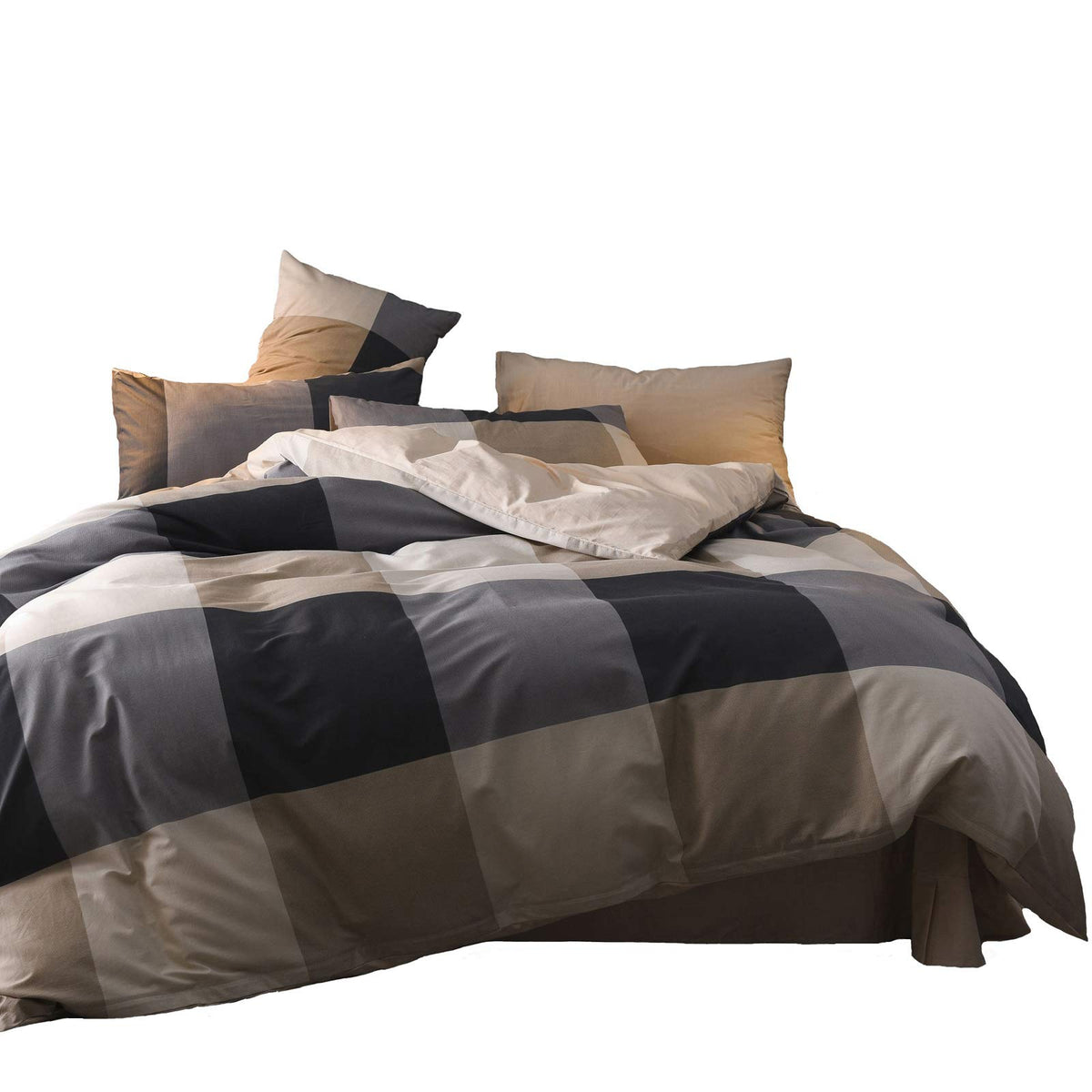 Sage Green Queen Size Comforter Set Striped 100% Soft Washed Microfiber Jacquard 3 Pieces Striped Bedding Sets Green White Comforter Queen for All Seasons and 2 Pillowcases Comfort Breathable