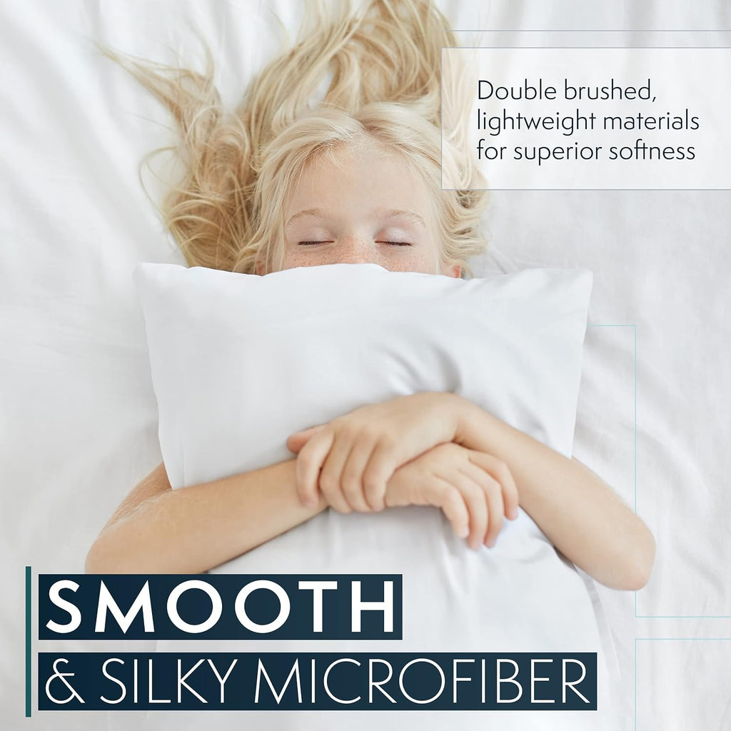 HC Collection King Pillow Cases Set of 2- Microfiber, Extra Soft Pillowcases - Easy Care & Machine Washable - White