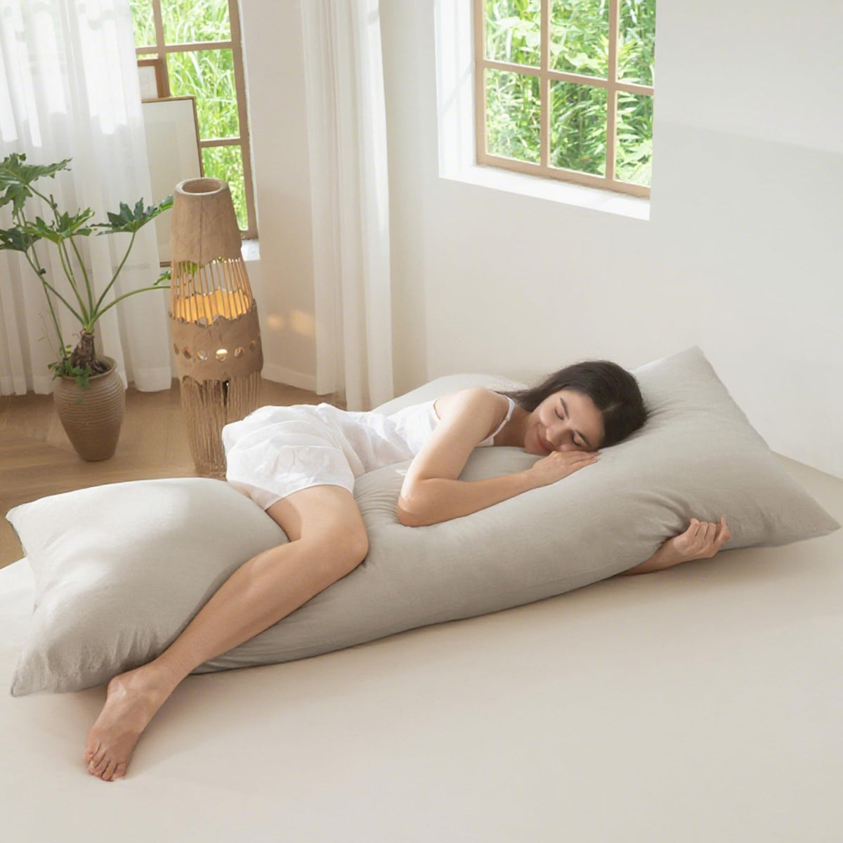 MOOMEE Pillowcase Set of 2 100% Washed Cotton Linen-Like King