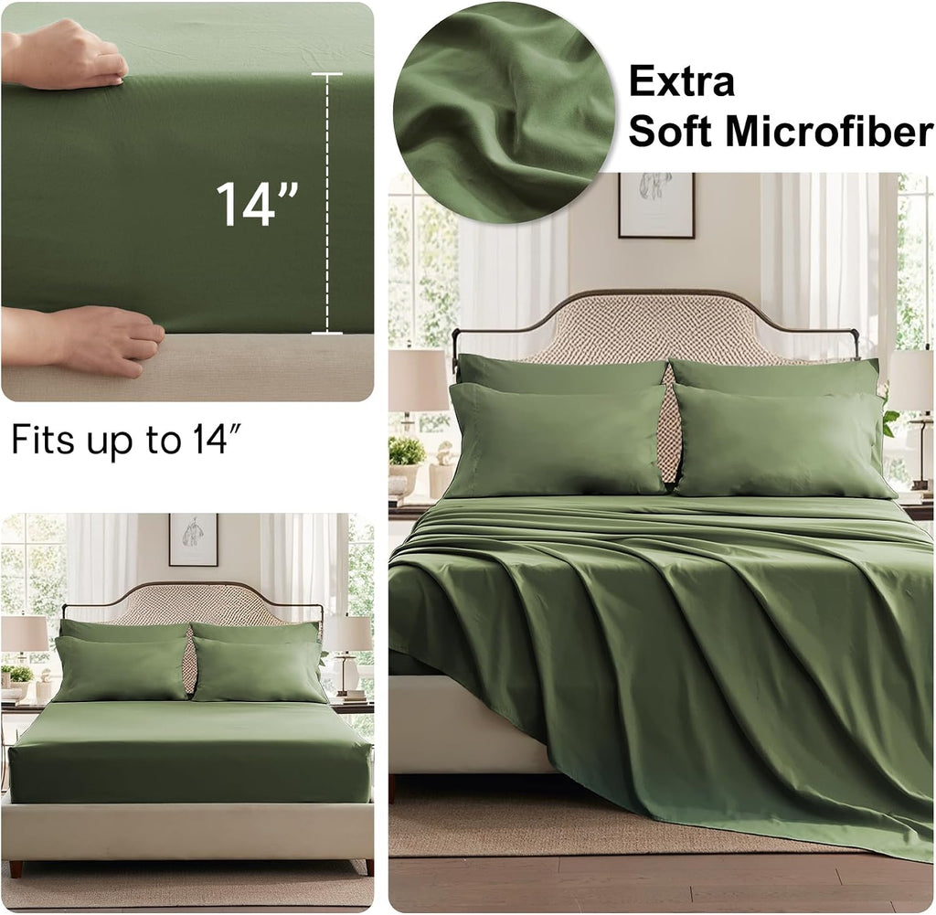 Anluoer Full Size Comforter Sets, 7 Piece Bed in a Bag Full Bedding Sets