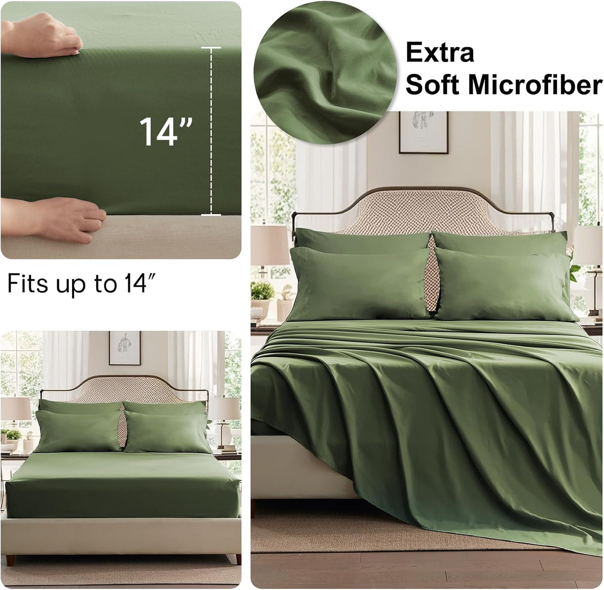 Anluoer Full Size Comforter Sets, 7 Piece Bed in a Bag Full Bedding Sets
