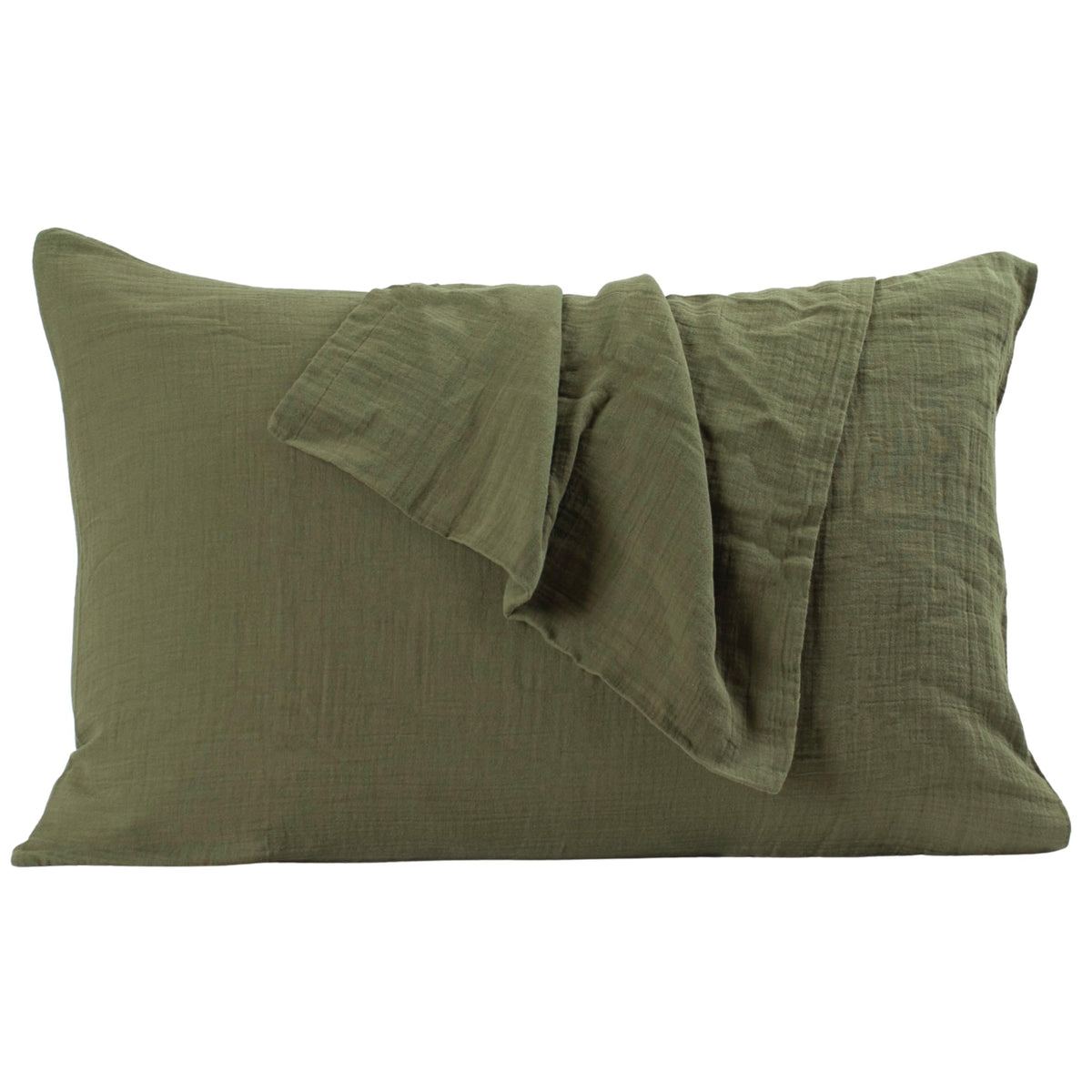 PÜSKÜL 2-Piece Natural 100% Turkish Cotton Muslin Pillowcase, Standard Size
