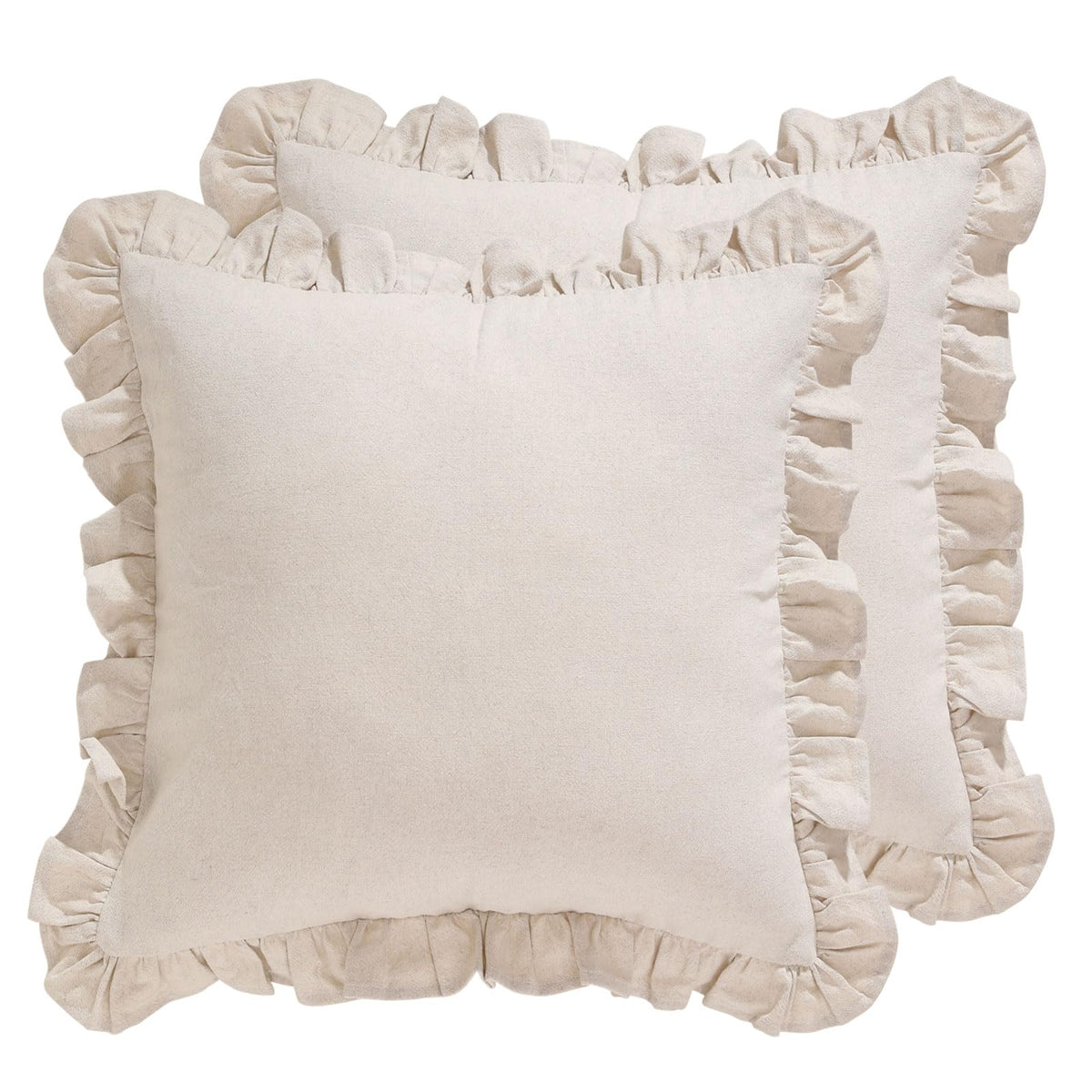 patdrea Vintage Green Linen Throw Pillow Covers,Set of 2,18"x18"-Kubum