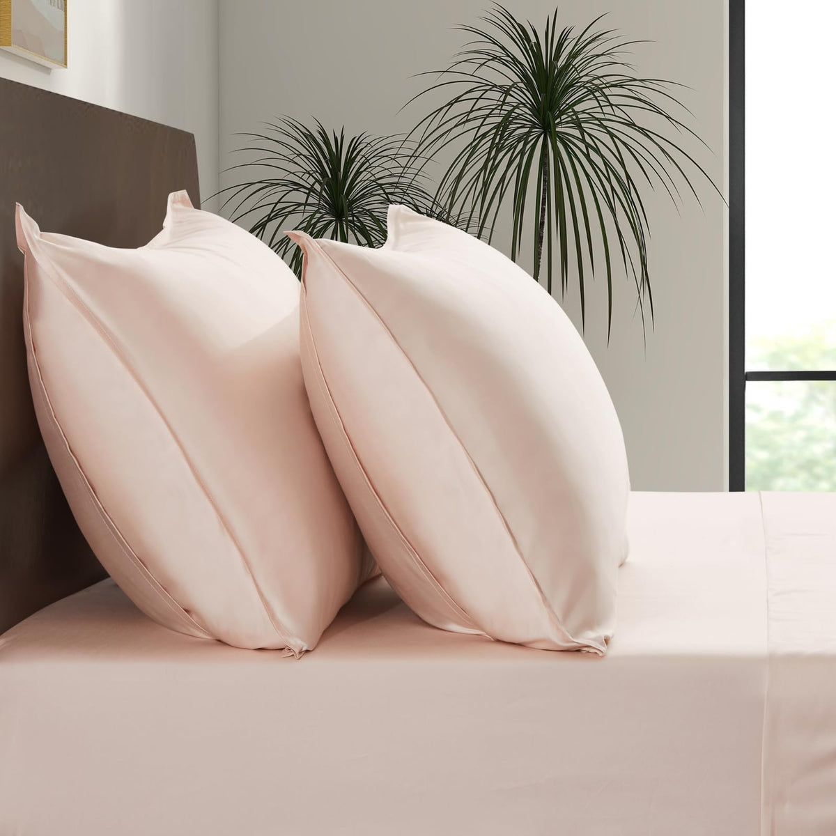 Luxury Bamboo Market | King Envelope Pillowcase Set | 100% Viscose Made from Bamboo | Organically Grown | Ultra Soft | Cooling | 2pcs [Classic White]