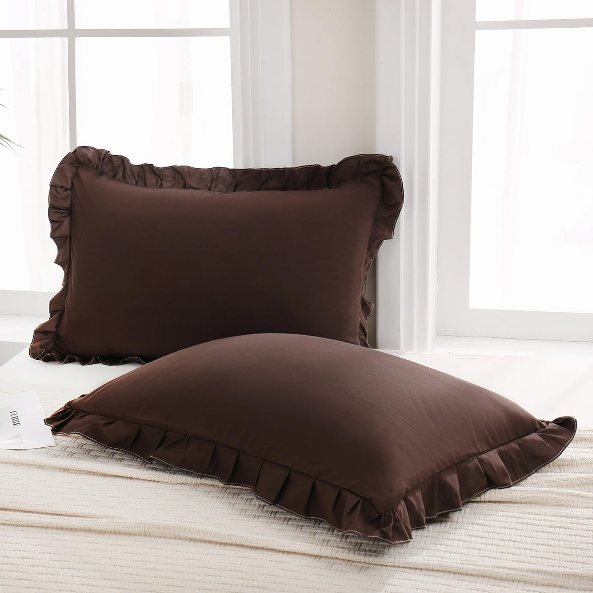 Boho White Body Pillowcase 20x54in - Ruffled Fringe Decor Sham