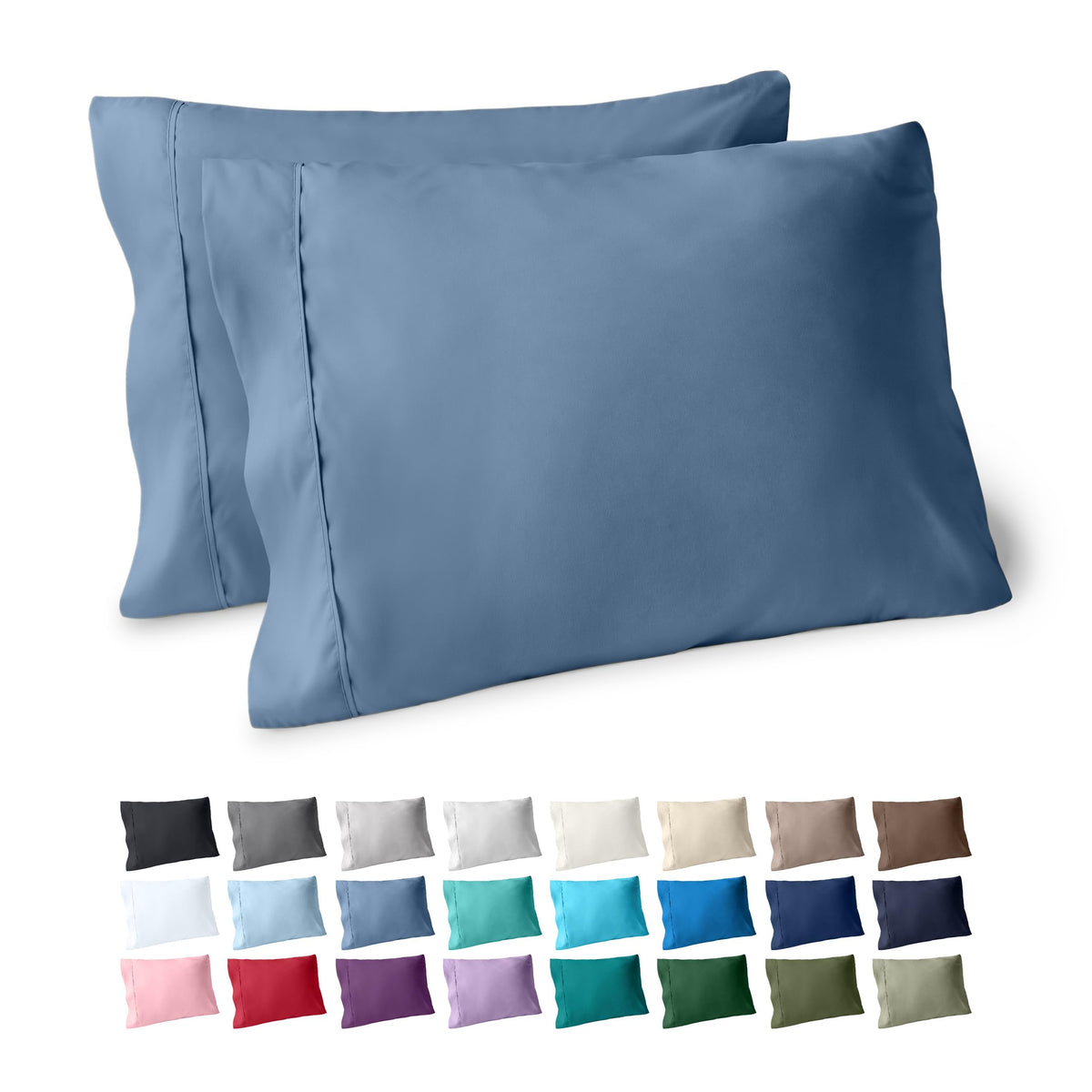 Bare Home Pillowcases Open End (Standard Set of 2, Grey)