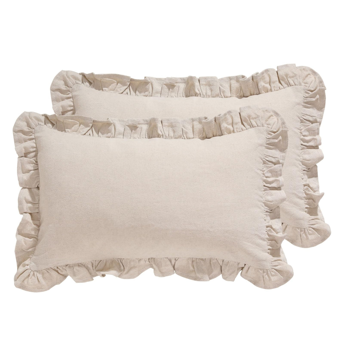 patdrea Vintage Green Linen Throw Pillow Covers,Set of 2,18"x18"-Kubum